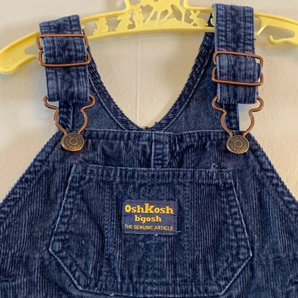 Oshkosh - navy corduroy bib overalls, 12 month - Picture 3 of 5